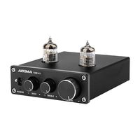 AIYIMA 6J1 Tube Preamp with Treble & Bass Control HiFi Audio Tube Preamplifier DC12V Amplifier Preamp NE5532P Chips for Home Theater System(Tube-A3,Black)