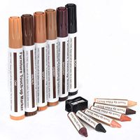 Furniture Touch Up Marker 12PCS Repair Kit Cover Wood Scratch- Markers and Wax Sticks, for Stains, Scratches, Wood Floors, Desks, Touch Ups and Cover Ups.