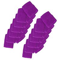 Mallofusa 12Pack/24Pcs Gym Workout Soft Cotton Stretchy Wristband Wrist Sweatbands Sports Indoor Outdoor Basketball Volleyball Exercise Fitness,Purple