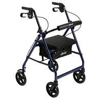 Drive Aluminum Rollator Rolling Walker with Fold Up and Removable Back Support and Padded Seat, Blue, Model - R728BL