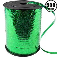 500 Yards Green Crimped Curling Ribbon Shiny Metallic Balloon String Roll Gift Wrapping Ribbon for Party Festival Art Craft Decor Florist Flowers Decoration