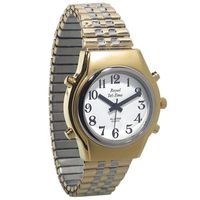 Mens Royal Tel-Time Talking Watch - White Dial - Expansion Band