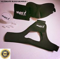 Premium Upgraded Stop Snoring Chin Strap and Nose Vents with Free Bonus Silk Eye Mask - The Ultimate Stop Snore Solution for Men, Women & Kids- Adjustable Sleep Aid Bundle