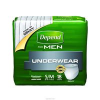 Depend Underwear for Men, Maximum, Small/Medium, Case/76 (4/19s)