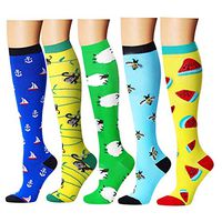 5 Pairs Compression Socks 20-30mmHg for Women&Men-Best Compression Stockings for Running,Cycling,Sports,Nurse,Maternity Pregnancy,Best Compression Socks for Travel Men