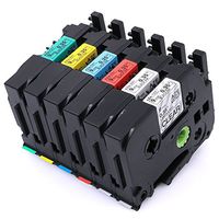 MarkDomain Compatible Label Tapes Replacement for Brother TZe TZ Ptouch Laminated 9mm 0.35 Inch Multi Color Work with Ptouch PT H100 D200 D210 D600 Label Maker, TZe 121 221 421 521 621 721, 6 Pack