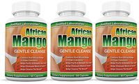 African Mango Gentle Cleanse Total Detox Cleanse Fortified with Flax Seed Aloe and Acidophilus Diet Weight Loss 60 Capsules 3 Bottles