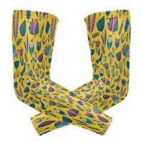 Tulips and Owl Gifts Yellow Unisex Arm Sleeve,UV Protection Arm Compression Sleeve, Skin Protection Sport Arm Cooler Sleeve for Running Hiking Jogging Motorcycling Climbing Camping
