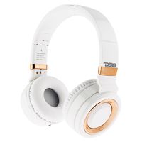 DS18 Bold Bluetooth Headphones Over Ear, HD Stereo Sound Wireless Headset, Foldable, Soft Memory-Protein Earmuffs, w/Built-in Mic and Wired Mode for Cell Phones, Tablets, PC, or TV - White Rose Gold