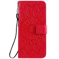 NEXCURIO Wallet Case for Huawei Honor 9X with Card Holder Side Pocket Kickstand, Shockproof Leather Flip Cover Case for Huawei Honor 9X - NEKTU020484 Hot Pink