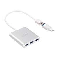 USB C Hub, WEme Aluminum USB 3.0 Hub with Type C Adapter, Compatible with Thunderbolt 3 and Micro USB Charging Power Port for Surface Pro, Lenovo Yoga, Macbook, External Hard Drive, Logitech Mouse
