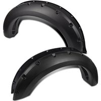 Wheel Fender Flares For 2004-2008 Ford F-150 Styleside Models / 2006-2008 Lincoln Mark LT | Smooth Black Paintable Pocket Bolt-Riveted Style 4pc