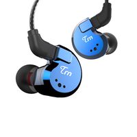 hellodigi TRN V80 2BA+2DD Hybrid in Ear Earphone,Quad Driver HiFi Monitors Dynamic Headphone,Super Bass with Detachable 0.75mm 2pin Cable,Blue