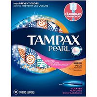 Tampax Pearl Tampons With Plastic Applicators, Super Plus Absorbency 18 ea (Pack of 10)