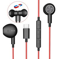 USB C Headphones, YUANBAI USB C Earbuds with Microphone Magnetic Hi-Res Stereo OnePlus 7T Headphones, in-Ear Wired Earbuds Sport Type C Earphones for Pixel 4 3 XL 2 XL, iPad Pro 2018, OnePlus 7 Pro 6T