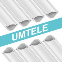UMTELE Cable Concealer Cord Cover, 125.6-inch On-Wall Raceway Kit, Paintable Corner Duct Cable Management Channel for Floor Baseboard, Ceiling, Wall Corner - 8 X L 15.7"