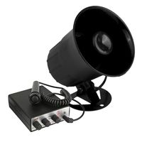 Pyle 6 Tone Sound Car Siren Vehicle Horn w/Mic PA Speaker System Emergency Sound Amplifier, 30W Emergency Sounds Electric Horn-Hooter, Ambulance, Siren, Traffic Sound, PA Microphone System (PSRNTK28)