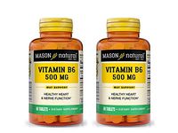 2 Pack Special of MASON NATURAL B-6 500MG TABLETS 60 per bottle