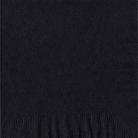 50 Plain Solid Colors Luncheon Dinner Napkins Paper - Black