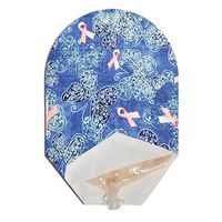 Blue Butterflies Breast Cancer Pouch Cover Open Ended