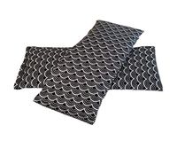 2 Hot/Cold Flaxseed Eye Pillows. 2 Microwavable Eye Pillows for Cold or Hot Therapy. Relieve Puffy or Dry Eyes. Eye Pads For Relaxing Warmth, Cooling Relief. Eye Mask for Sleep, Yoga. (Waves)