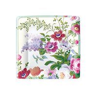Caspari Edwardian Garden Square Paper Salad & Dessert Plates in Ivory, 8 Per Package