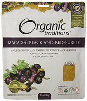Organic Traditions Organic Gelatinized Raw 6:1 Maca X-6 Powder, Black and Red-Purple, 5.3 Ounce