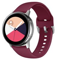 NAHAI Compatible Galaxy Watch Active Band, Soft Silicone Replacement Watch Band Sport Strap Waterproof Wristband Compatible Galaxy Watch Active Smartwatch, Small, Wine Red