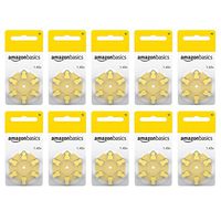AmazonBasics 1.45 Volt Hearing Aid Batteries - Pack of 60, Size 10