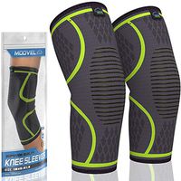 MODVEL 2 Pack Knee Compression Sleeve | FDA Approved Knee Brace | Knee Support for Arthritis, ACL, Meniscus Tear, Running, Biking, and Sports | Joint Pain Relief, Promotes Faster Injury Recovery