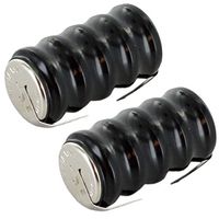 2x 5/V80H 6V 80mAh NiMH Rechargeable Battery Pack w/Solder Tabs For circuit boards, memory safeguard, Backup Power, measuring equipment, real time clocks, mobile lights, industrial timepieces