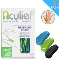 Aculief - Award Winning Natural Headache, Migraine and Tension Relief - Wearable Acupressure - Stress Alleviation - Simple, Easy & Effective - 3 Pack (Variety Pack)