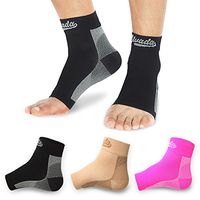 Alvada Plantar Fasciitis Support Compression Socks Foot Sleeves - Comfortable Arch Support - Quick Pain Relief, Reduced Soreness - Graduated Compression Brace - Faster Recovery Black LXL