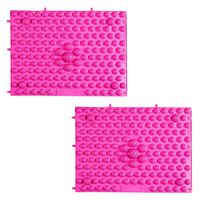 Healifty 2pcs Foot Massage Mats Walking Massage Pad for Plantar Fasciitis Treatment Acupressure Blood Circulation Korean Running Man Outdoor Game (Rosy)