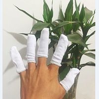 200 Pcs Cotton Blends Protective Nail Finger Cots Cover 6cm Length White