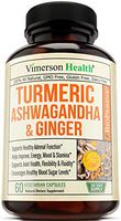 Turmeric Curcumin Ashwagandha, Ginger, Bioperine. Occasional Joint Pain Relief Supplement. Antioxidant Properties for Healthy Blood Sugar Levels, Thyroid and Adrenal Support, Balanced Cortisol Levels.