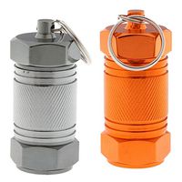 NATFUR 2Pcs Portable Alloy Medicine Case Organizer Pill Storage Bottle Keychain Elegant Novelty Holder for Girls Elegant Beautiful Great