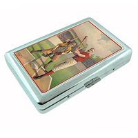 Perfection In Style Metal Silver Cigarette Case Vintage Baseball Design 003