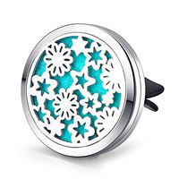 Mesinya Assorted(38mm) Car Air Freshener Vent Clip Diffuser Stainless Steel Aromatherapy Essential Oils Diffuser Lockets (Flower Garden 38mm)