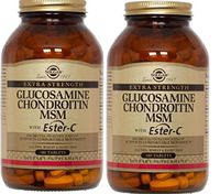 Solgar Extra Strength Glucosamine Chondroitin MSM with Ester-C, 180 Tabs (Pack of 2)
