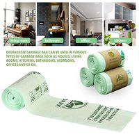 Yunt 100 Compostable Trash Bags,Extra Thick 0.71 Mils,25/50 Count,Food Scrap Small Kitchen Trash Bags, US BPI and Europe OK Compost Home Certified