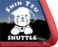 Shih Tzu Shuttle Puppy Face Decal Vinyl Dog Window Car Truck RV Laptop Decal Sticker