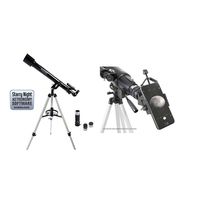 Celestron 21041 60mm PowerSeeker AZ Telescope with Basic Smartphone Adapter 1.25", Black