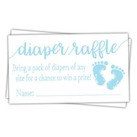 50 Blue Baby Feet Diaper Raffle Tickets - Boy Baby Shower Game