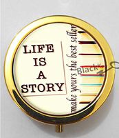 BlackKey Life is A Story Make Yours A Best Seller 3-Compartment Decorative Pocket Gift Box Case Organizer for Pill, Color 2 -1126