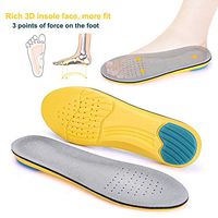  Orthotic plantar fasciitis High Arch Support Insert Memory Foam Insoles Full Length Breathable Cushion Height Increase Sport Insert Foot Pain Relief Running Insoles (L(Men 7-11/ Women 9-10))