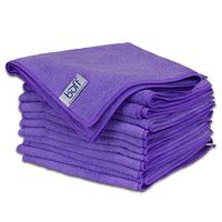 Buff Microfiber Cleaning Cloth | Purple (12 Pack) | Size 16" x 16" | All Purpose Microfiber Towels - Clean, Dust, Polish, Scrub, Absorbent