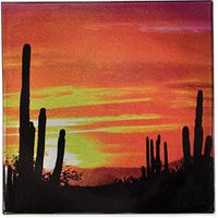 Angelstar 19551 Desert Sunrise 7.5" Square Plate, 7-1/2", Multicolor