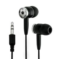 Soccer Ball Futbol Sport Novelty in-Ear Earbud Headphones - Black