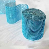Efavormart Glittering Faux Diamond Dazzling Faux Rhinestone Mesh Ribbon Wrap for Arts and Crafts 4.5x10 Yards/roll Turquoise